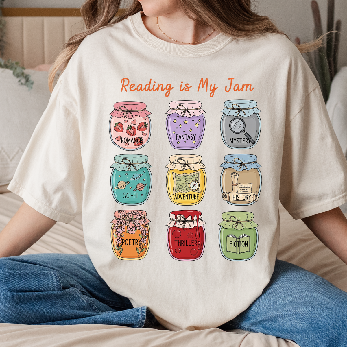 Reading Is My Jam Shirt | Comfort Colors Book Lover Tee | Bookish Graphic Shirt | Reader Gift | Book Club Shirt | Bookworm Tee