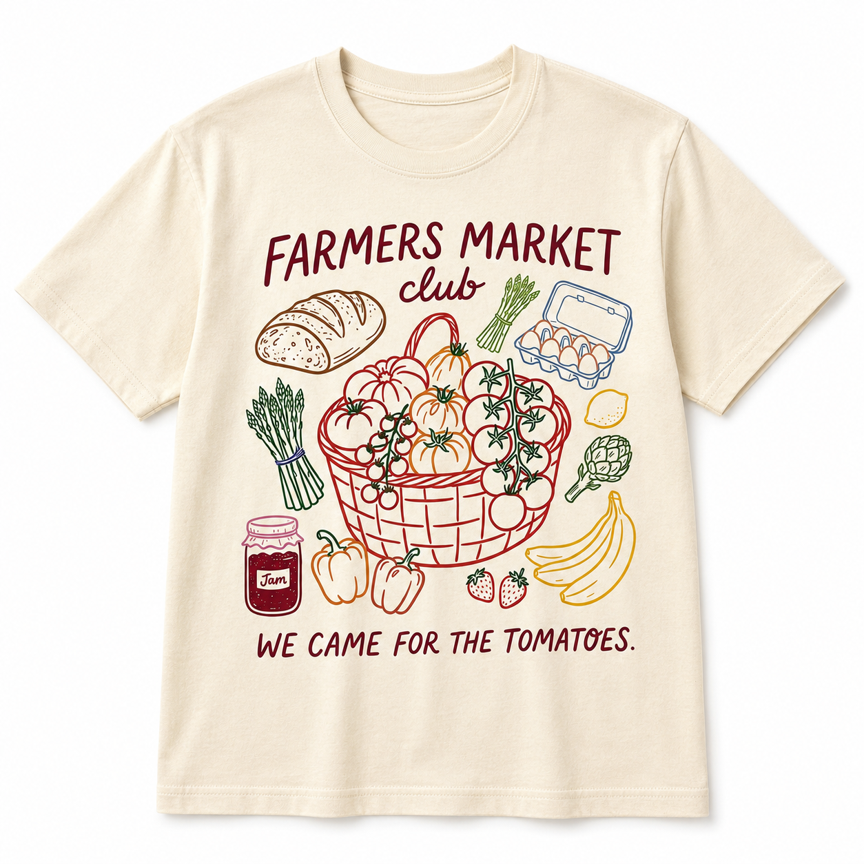 Farmers Market Club Graphic Tee | We Came for the Tomatoes Shirt