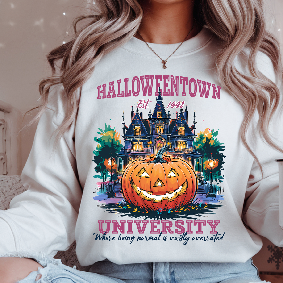 Halloweentown University Crewneck | Halloween Movie Inspired Sweatshirt | Spooky Fall Graphic Pullover | Unisex Halloween Crewneck
