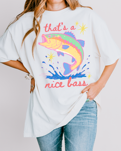 That’s A Nice Bass Shirt, Funny Fishing Tee, Retro Bass Fishing Shirt, Cute Graphic Tee, Summer Lake Shirt