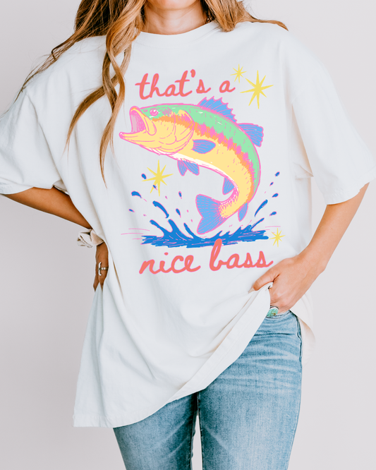 That’s A Nice Bass Shirt, Funny Fishing Tee, Retro Bass Fishing Shirt, Cute Graphic Tee, Summer Lake Shirt