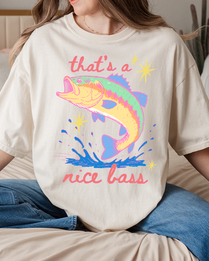 That’s A Nice Bass Shirt, Funny Fishing Tee, Retro Bass Fishing Shirt, Cute Graphic Tee, Summer Lake Shirt