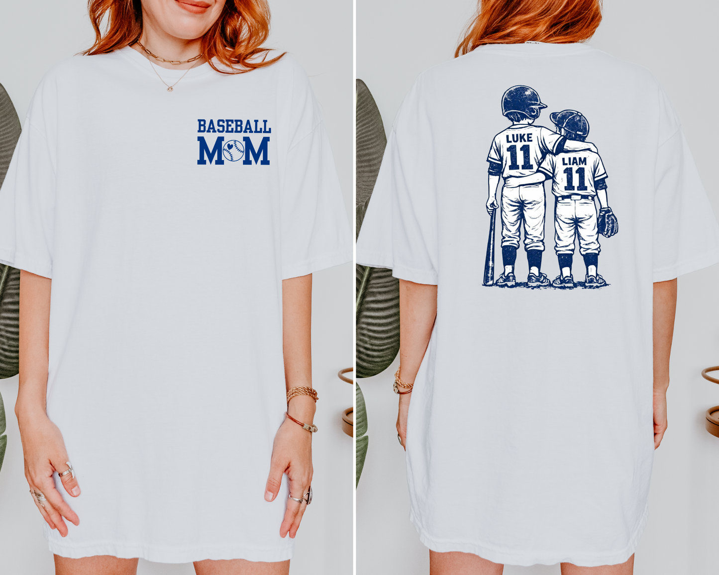 Custom Baseball Mom Shirt • Vintage Jersey Back Tee with Name & Number