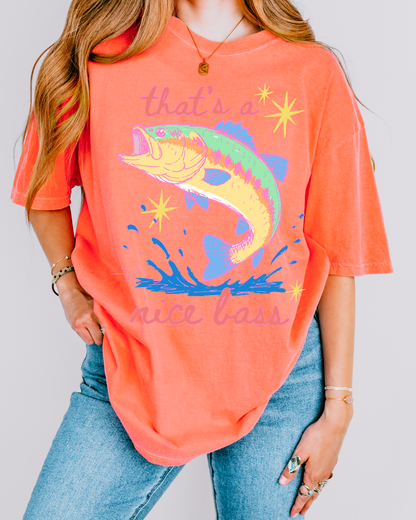 That’s A Nice Bass Shirt, Funny Fishing Tee, Retro Bass Fishing Shirt, Cute Graphic Tee, Summer Lake Shirt