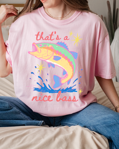 That’s A Nice Bass Shirt, Funny Fishing Tee, Retro Bass Fishing Shirt, Cute Graphic Tee, Summer Lake Shirt