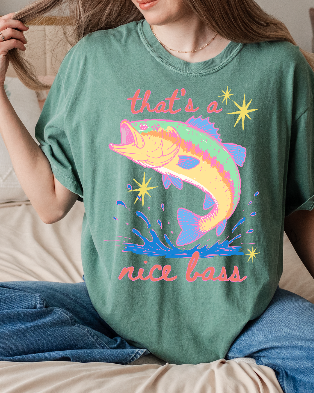 That’s A Nice Bass Shirt, Funny Fishing Tee, Retro Bass Fishing Shirt, Cute Graphic Tee, Summer Lake Shirt