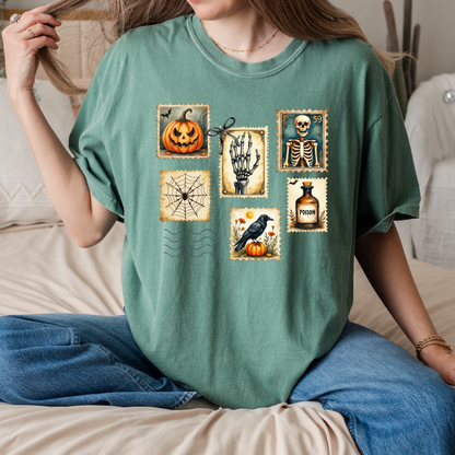 Vintage Halloween Postage Stamp Crewneck | Spooky Season Sweatshirt