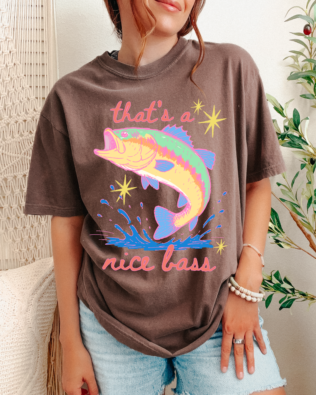 That’s A Nice Bass Shirt, Funny Fishing Tee, Retro Bass Fishing Shirt, Cute Graphic Tee, Summer Lake Shirt
