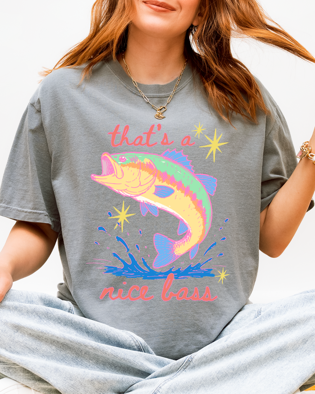 That’s A Nice Bass Shirt, Funny Fishing Tee, Retro Bass Fishing Shirt, Cute Graphic Tee, Summer Lake Shirt