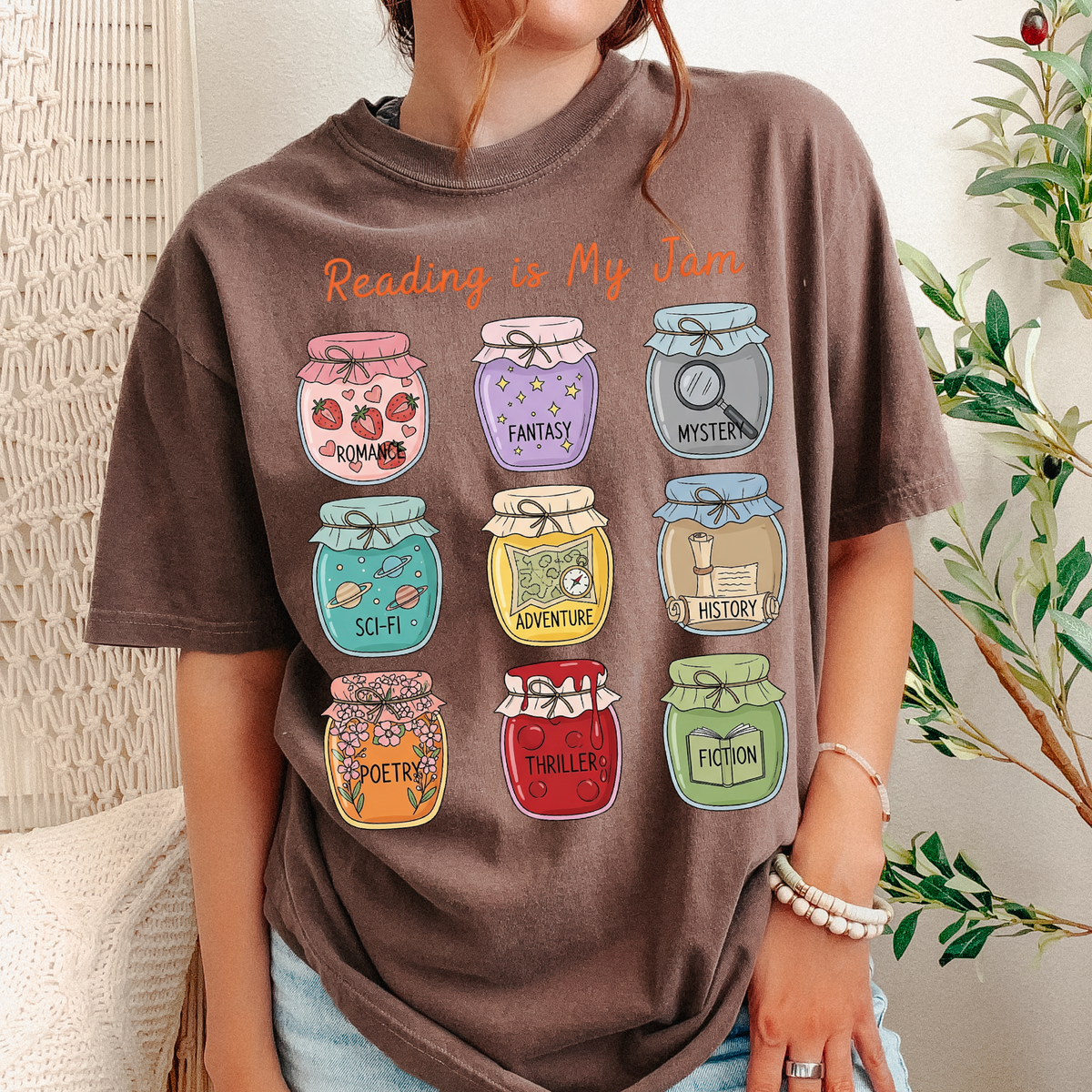 Reading Is My Jam Shirt | Comfort Colors Book Lover Tee | Bookish Graphic Shirt | Reader Gift | Book Club Shirt | Bookworm Tee