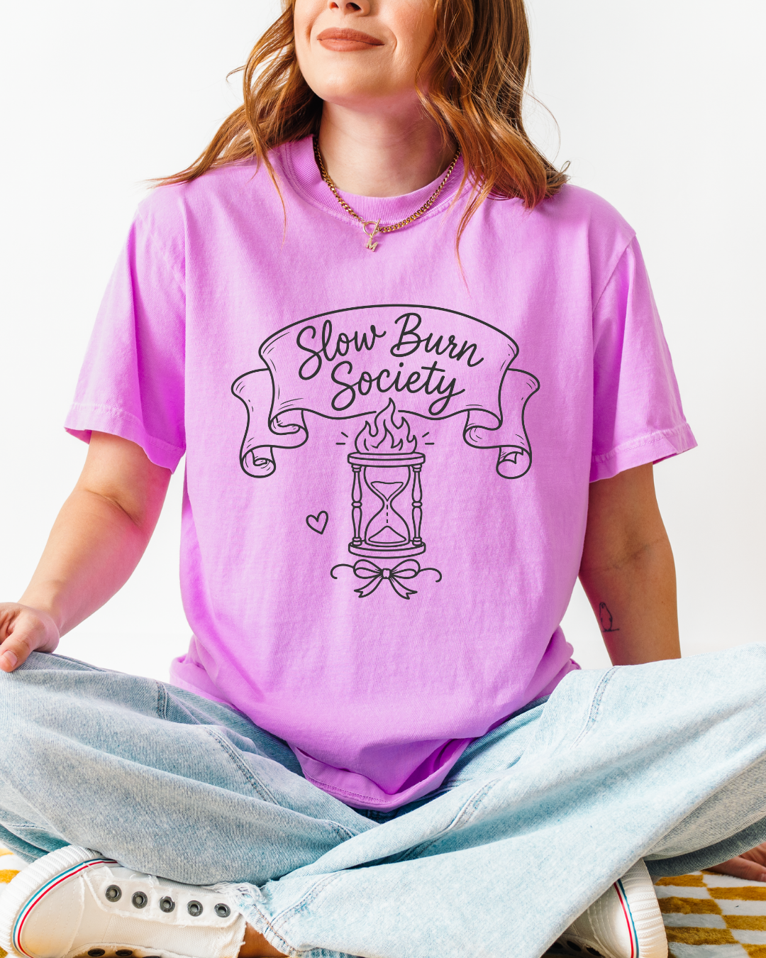 Slow Burn Society Comfort Colors® Tee | Book Lover Shirt | Romantasy Reader Gift | Slow Burn Romance Tee | Cozy Reading Shirt