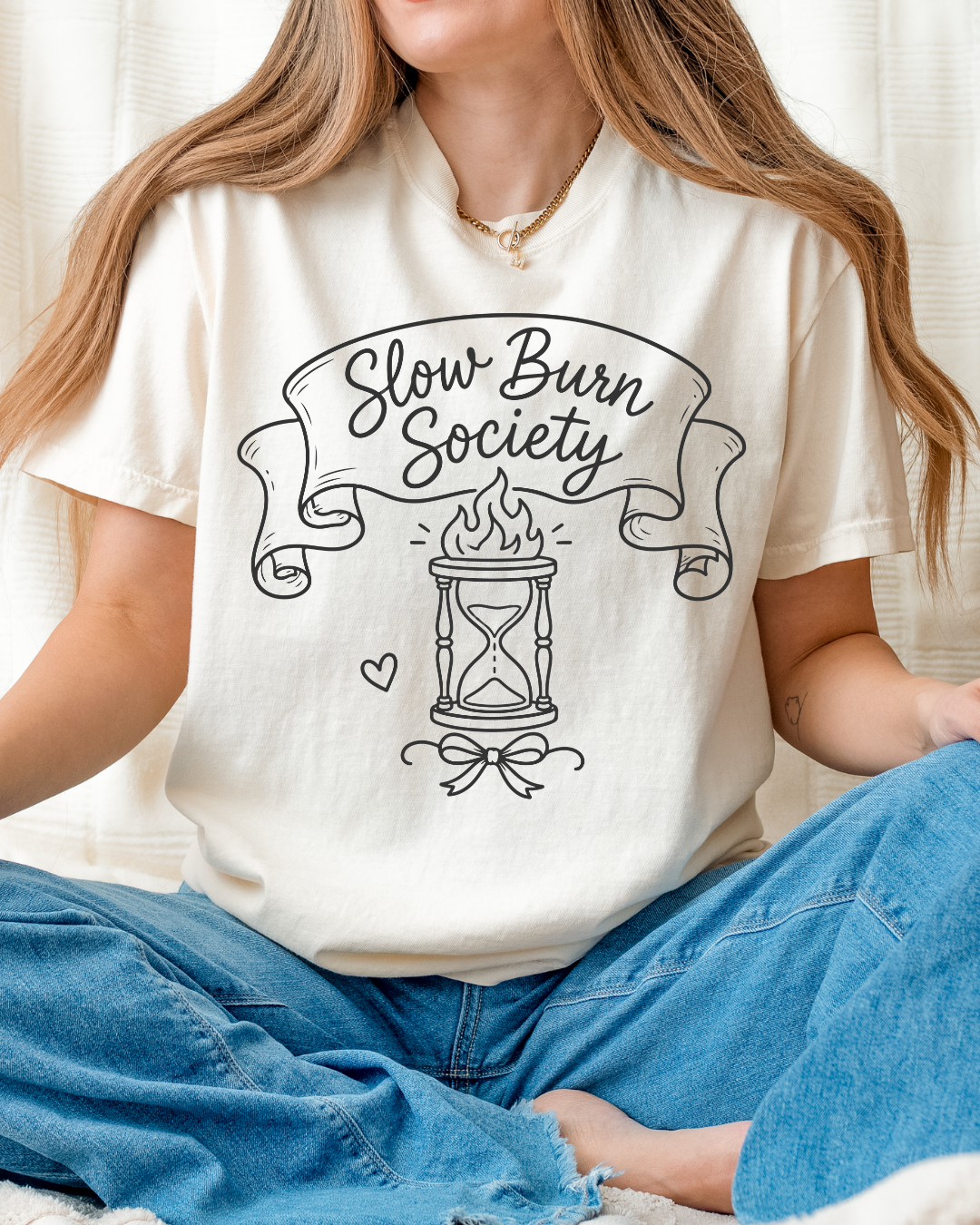 Slow Burn Society Comfort Colors® Tee | Book Lover Shirt | Romantasy Reader Gift | Slow Burn Romance Tee | Cozy Reading Shirt