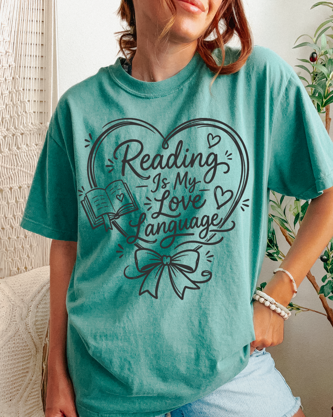 Reading Is My Love Language Shirt | Book Lover Graphic Tee | Reader Gift | Book Club Shirt | Cozy Bookish Apparel