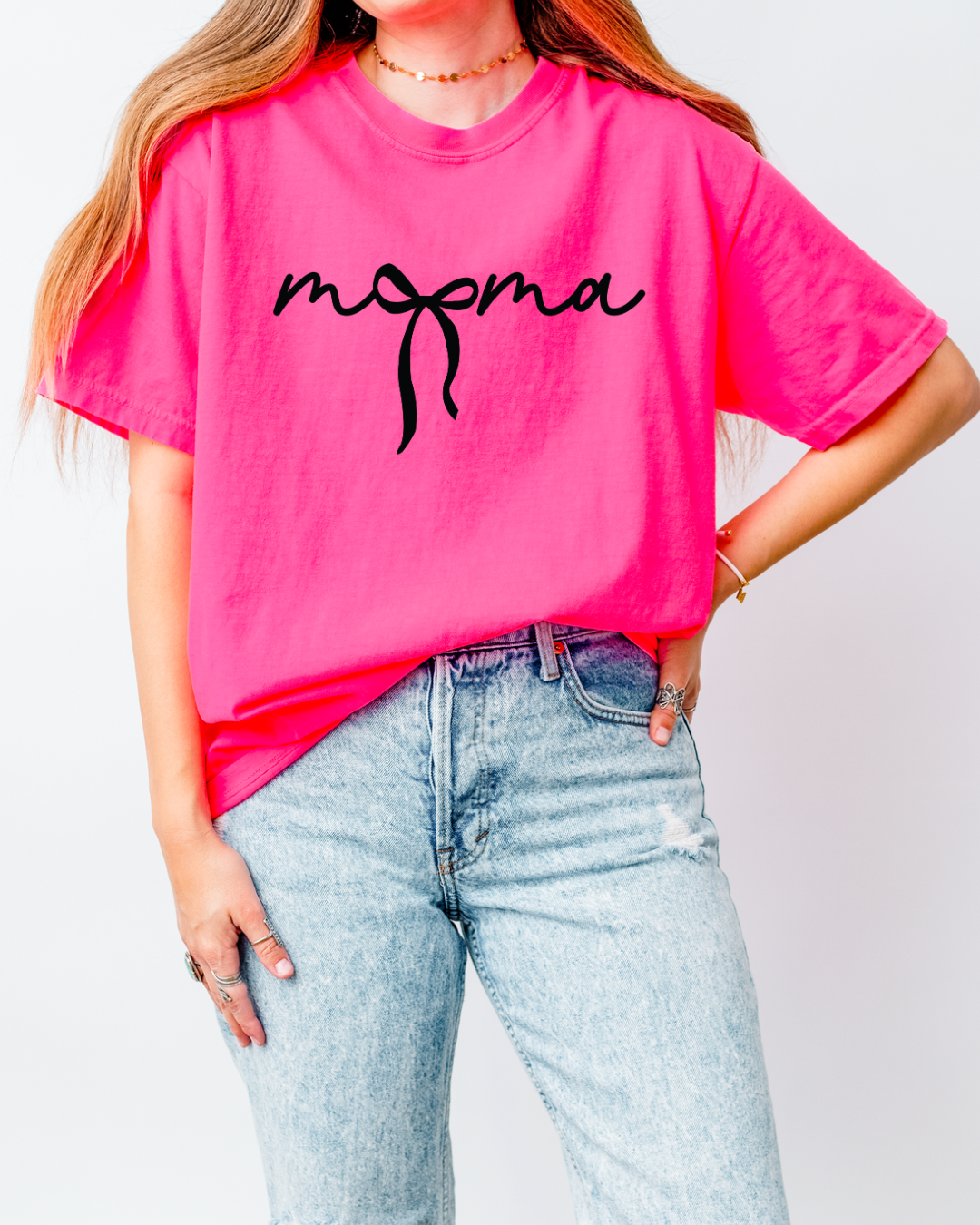 Mama Bow Graphic Tee | Minimalist Mom Shirt | Coquette Mama T-Shirt | Cute Mother’s Day Gift | Trendy Script Mom Tee | Comfort Colors Shirt