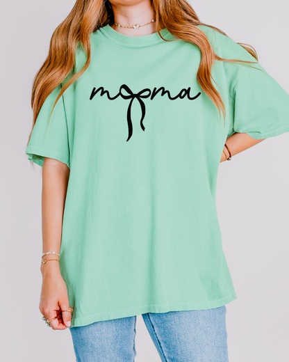 Mama Bow Graphic Tee | Minimalist Mom Shirt | Coquette Mama T-Shirt | Cute Mother’s Day Gift | Trendy Script Mom Tee | Comfort Colors Shirt