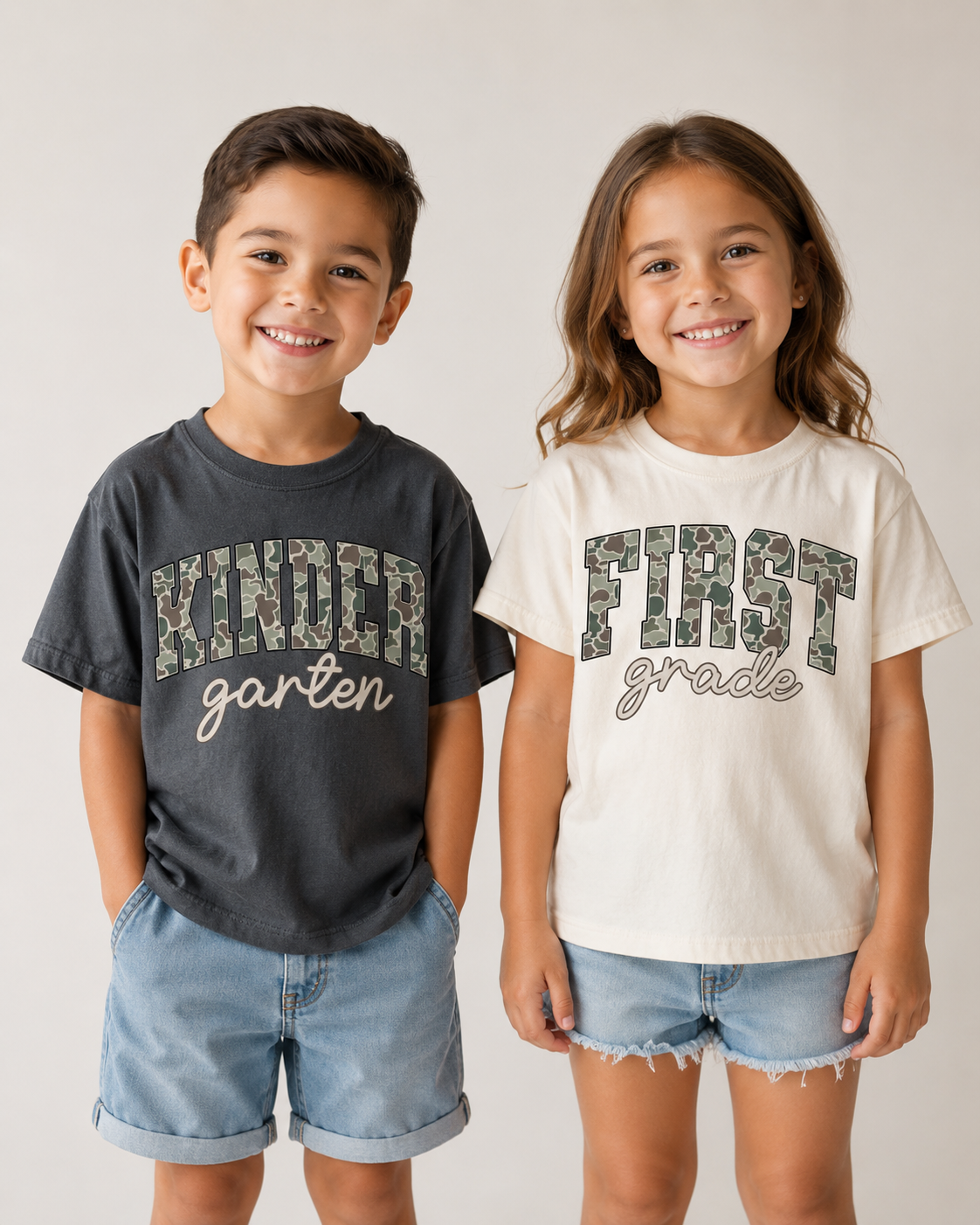 Custom Camo Grade Shirt | Any Grade Level | Back-to-School Tee