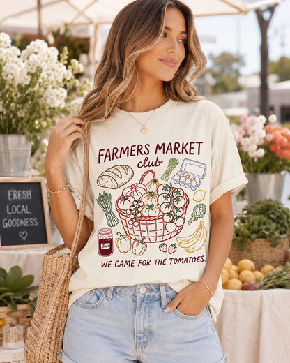 Farmers Market Club Graphic Tee | We Came for the Tomatoes Shirt
