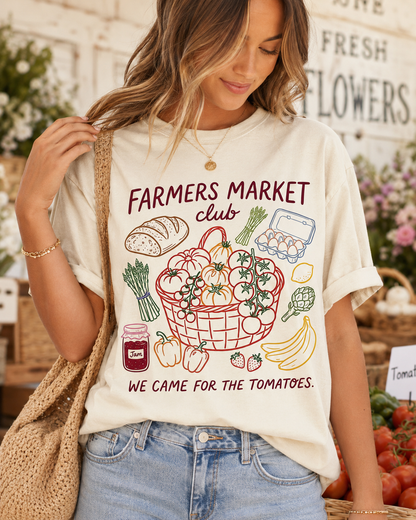 Farmers Market Club Graphic Tee | We Came for the Tomatoes Shirt