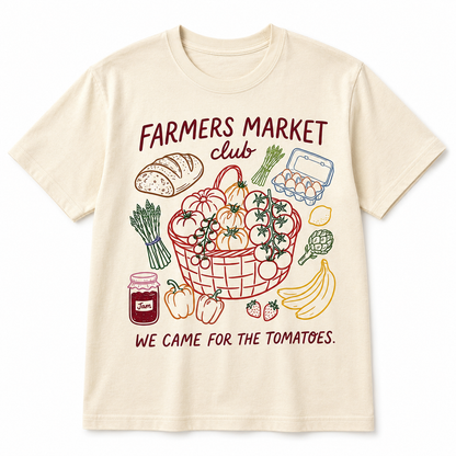 Farmers Market Club Graphic Tee | We Came for the Tomatoes Shirt