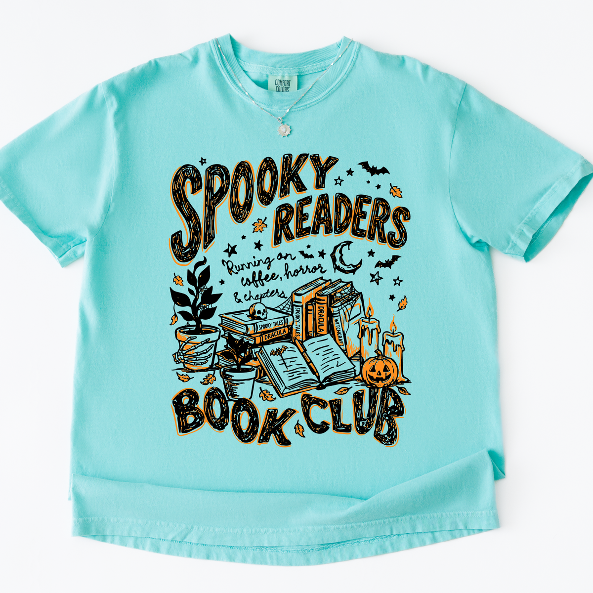 Spooky Readers Book Club Halloween Tee | Cozy Book Lover Fall Graphic T-Shirt