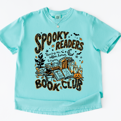 Spooky Readers Book Club Halloween Tee | Cozy Book Lover Fall Graphic T-Shirt