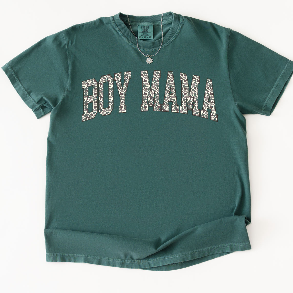 Boy Mama Camo Print Graphic Tee | Trendy Mom Shirt