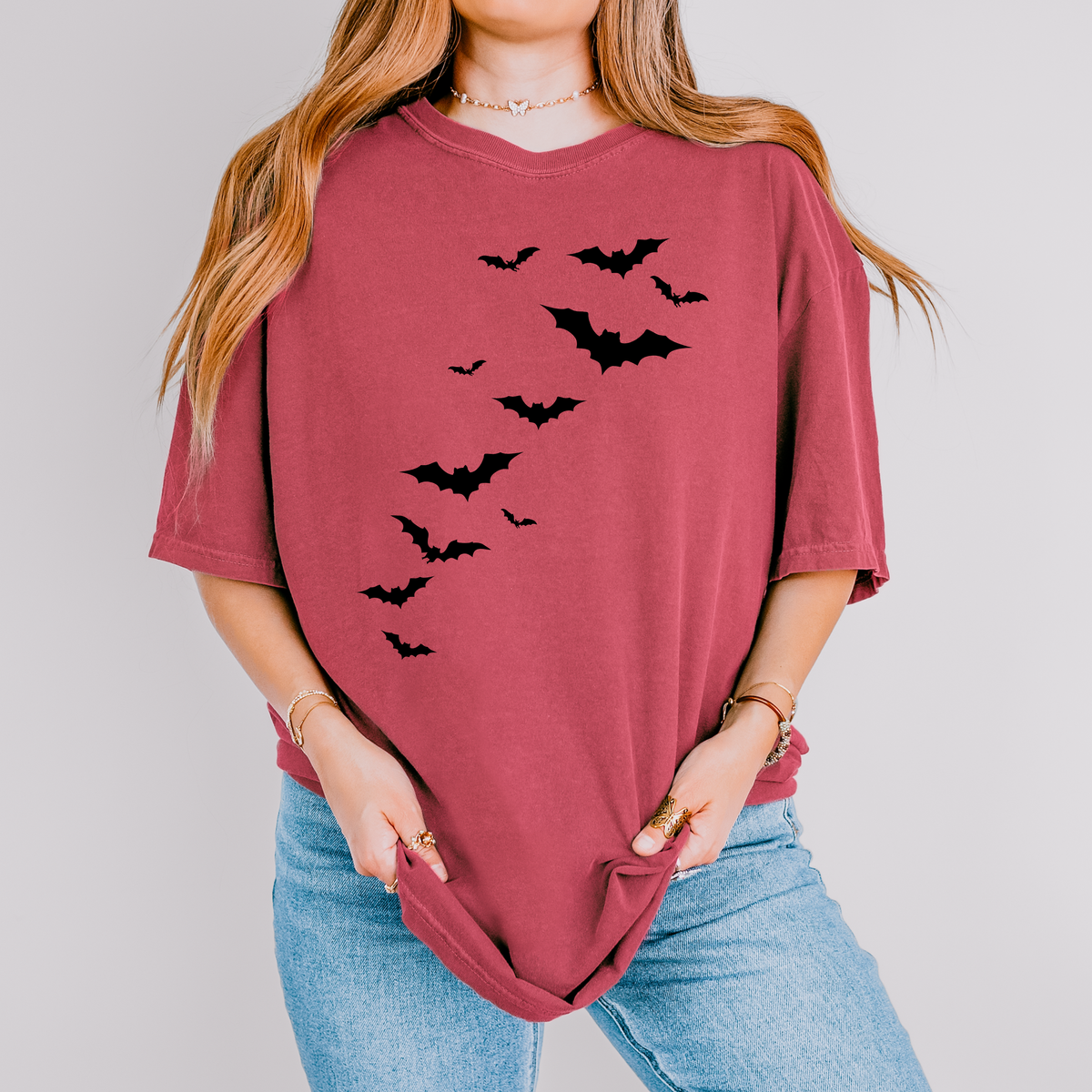 Flying Bats Halloween Graphic Tee | Spooky Minimalist Unisex T-Shirt
