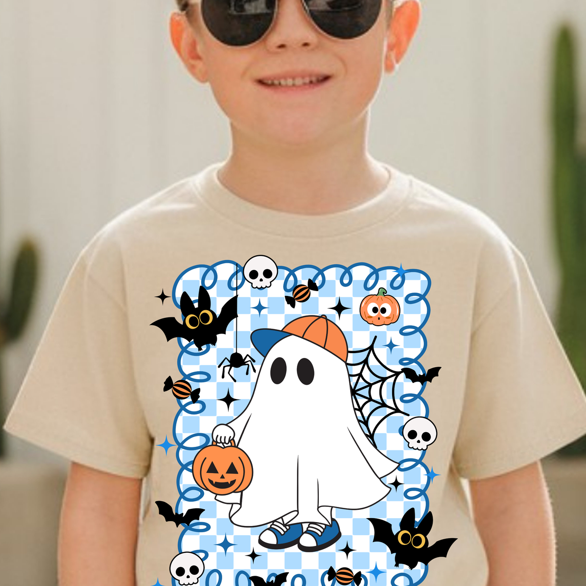 Boys Retro Halloween Ghost T-Shirt | Spooky Kids Tee