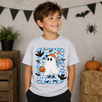Boys Retro Halloween Ghost T-Shirt | Spooky Kids Tee