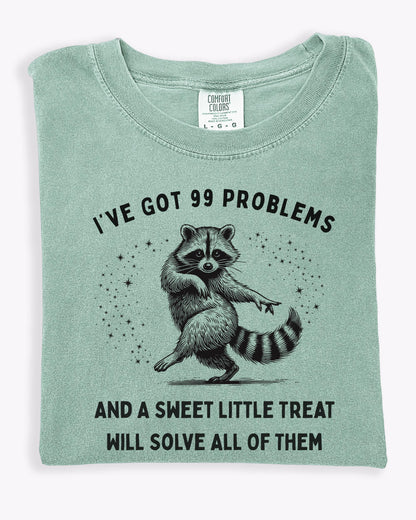 Funny Raccoon Graphic Tee | 99 Problems, Snack Lover Shirt