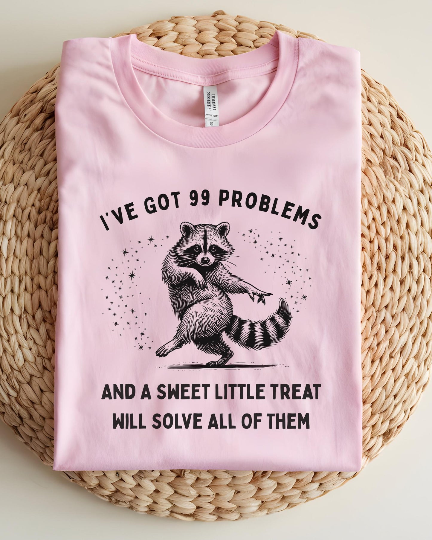 Funny Raccoon Graphic Tee | 99 Problems, Snack Lover Shirt