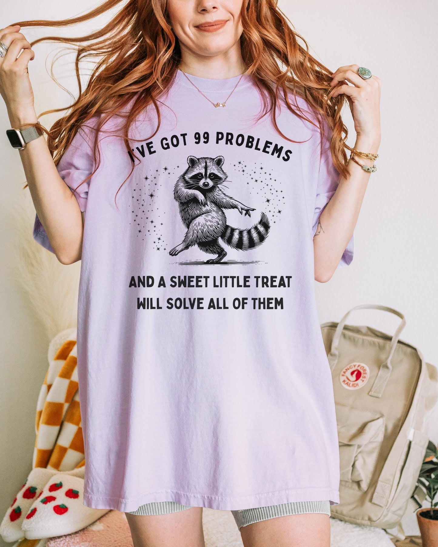 Funny Raccoon Graphic Tee | 99 Problems, Snack Lover Shirt