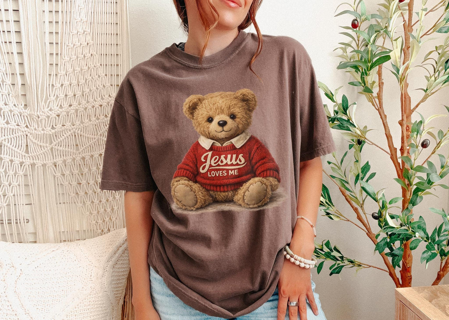 Jesus Loves Me Teddy Bear Shirt | Vintage Christian Graphic Tee