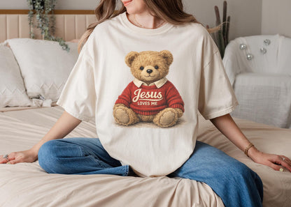 Jesus Loves Me Teddy Bear Shirt | Vintage Christian Graphic Tee